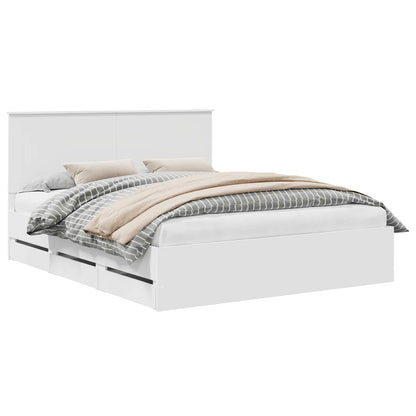 vidaXL Bed Frame with Drawer White 160 x 200 cm Engineer Wood 2