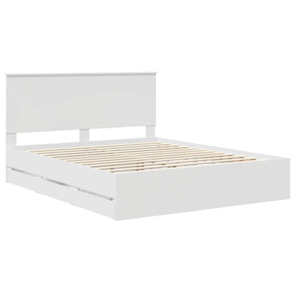 vidaXL Bed Frame with Drawer White 160 x 200 cm Engineer Wood 4