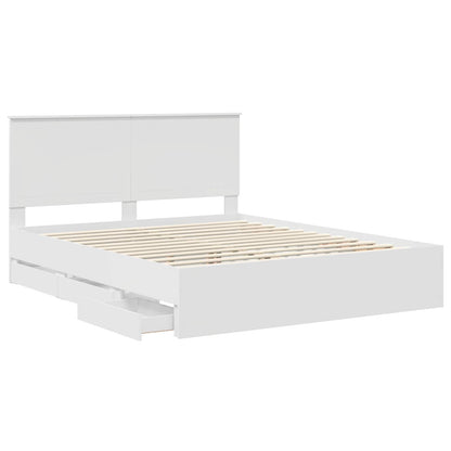 vidaXL Bed Frame with Drawer White 160 x 200 cm Engineer Wood 5