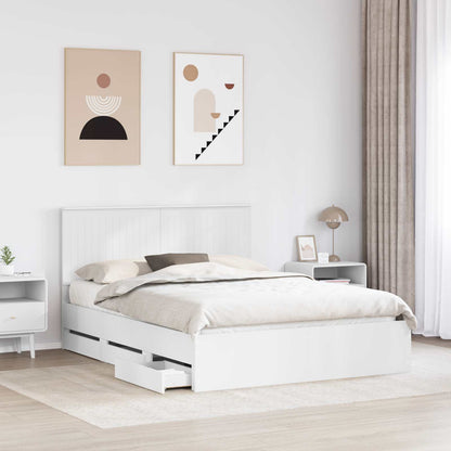 vidaXL Bed Frame with Drawer White 150 x 200 cm Engineer Wood 3