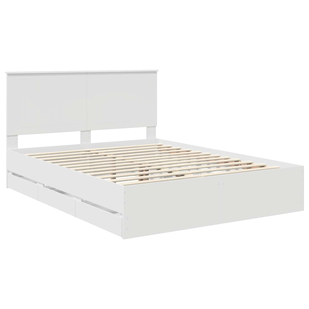 vidaXL Bed Frame with Drawer White 150 x 200 cm Engineer Wood 4
