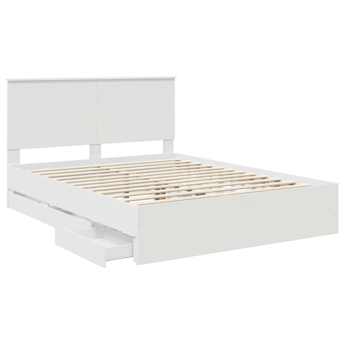 vidaXL Bed Frame with Drawer White 150 x 200 cm Engineer Wood 5