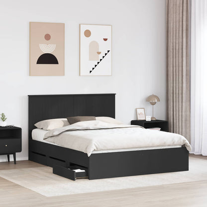vidaXL Bed Frame with Drawer Black 150 x 200 cm Engineer Wood 3