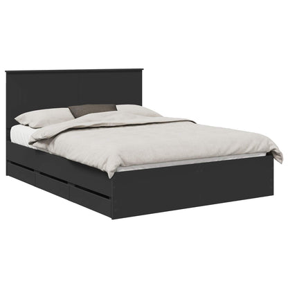 vidaXL Bed Frame with Drawer Black 150 x 200 cm Engineer Wood 2