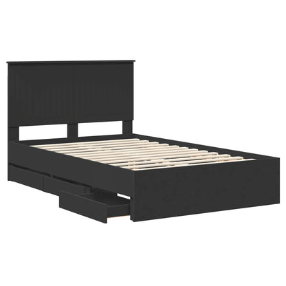 vidaXL Bed Frame with Drawer Black 120 x 190 cm Engineer Wood 5