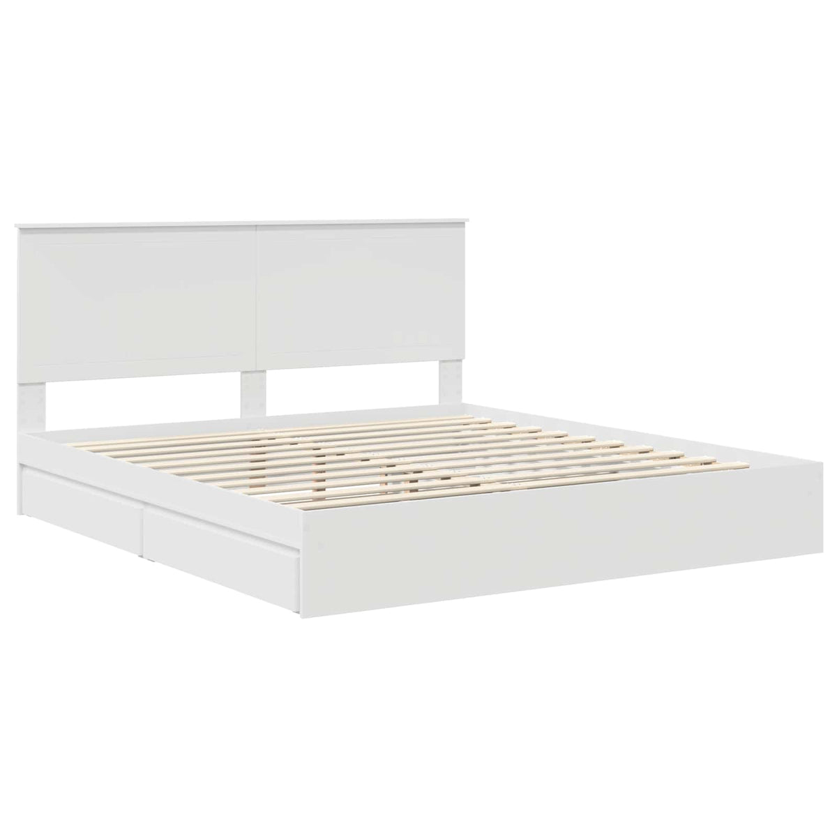 vidaXL Storage Bed with Drawer White 180 x 200 cm Engineered Wood 4