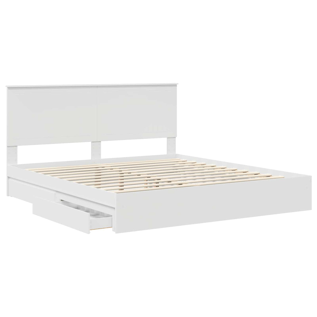 vidaXL Storage Bed with Drawer White 180 x 200 cm Engineered Wood 5
