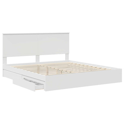 vidaXL Storage Bed with Drawer White 180 x 200 cm Engineered Wood 5