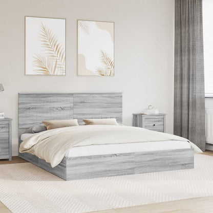 vidaXL Storage Bed Grey Sonoma 180 x 200 cm Engineered Wood 1