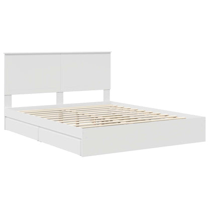 vidaXL Storage Bed with Drawer White 160 x 200 cm Engineered Wood 4