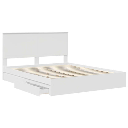 vidaXL Storage Bed with Drawer White 160 x 200 cm Engineered Wood 5