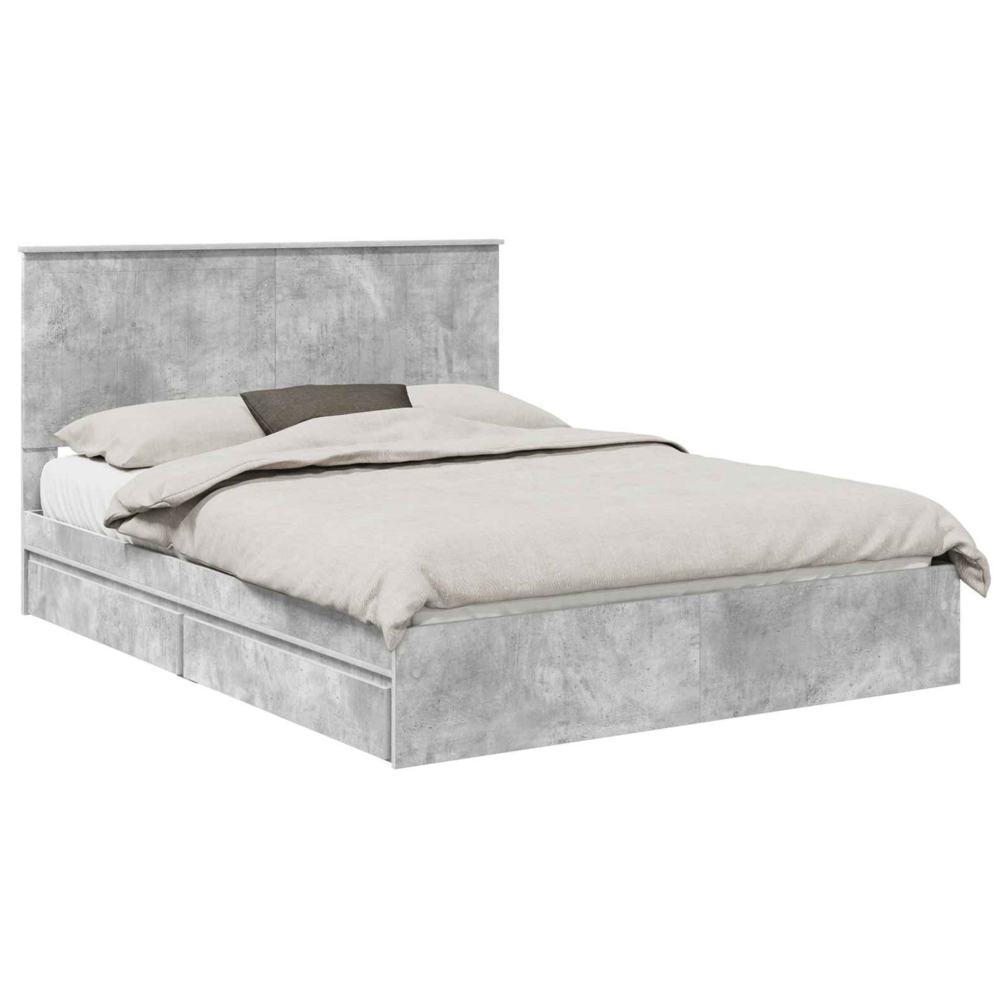 vidaXL Storage Bed Concrete Grey 150 x 200 cm Engineered Wood 2