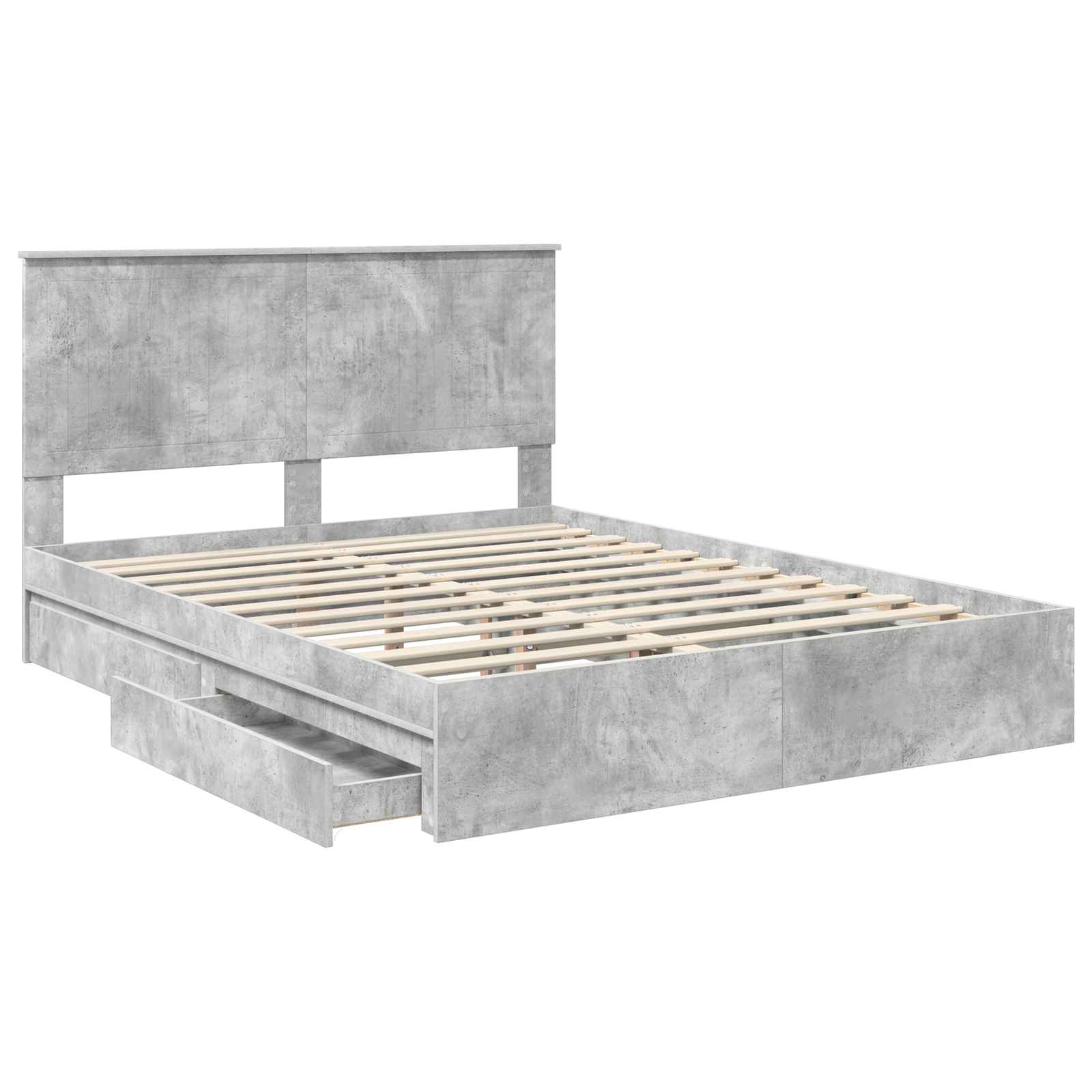 vidaXL Storage Bed Concrete Grey 150 x 200 cm Engineered Wood 5