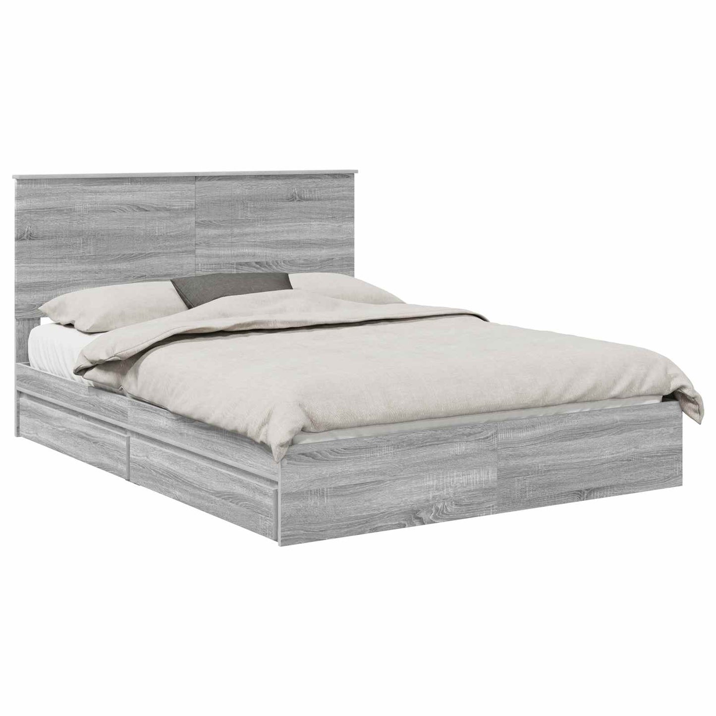 vidaXL Storage Bed Grey Sonoma 150 x 200 cm Engineered Wood 2