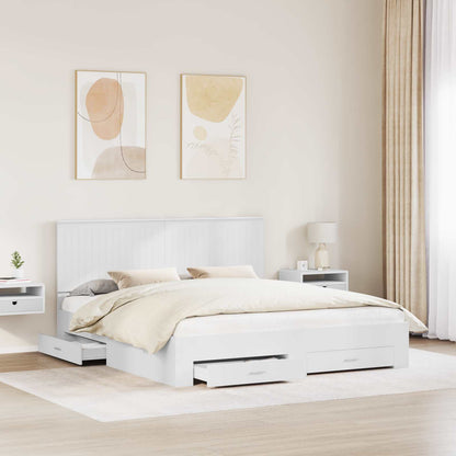 vidaXL Bed Frame with Drawer White 180 x 200 cm Engineered Wood 3