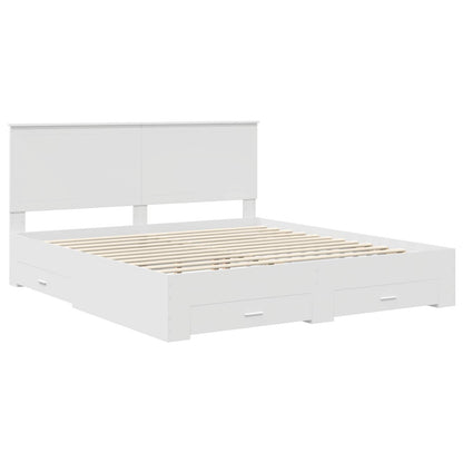 vidaXL Bed Frame with Drawer White 180 x 200 cm Engineered Wood 4