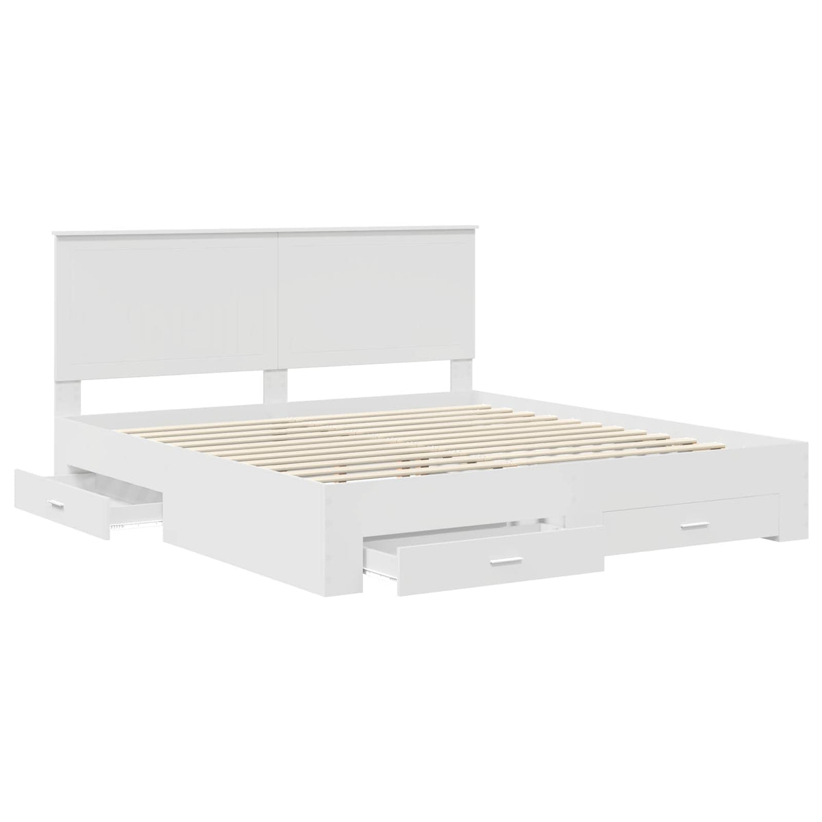 vidaXL Bed Frame with Drawer White 180 x 200 cm Engineered Wood 5