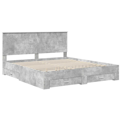 vidaXL Bed Frame Concrete Grey 180 x 200 cm Engineered Wood 4