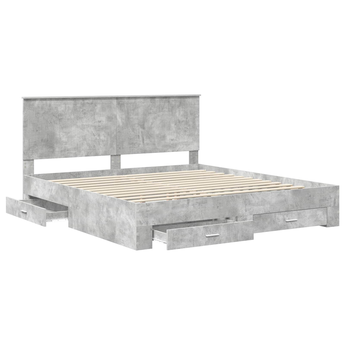 vidaXL Bed Frame Concrete Grey 180 x 200 cm Engineered Wood 5