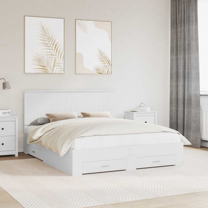 vidaXL Bed Frame with Drawer White 160 x 200 cm Engineered Wood 1