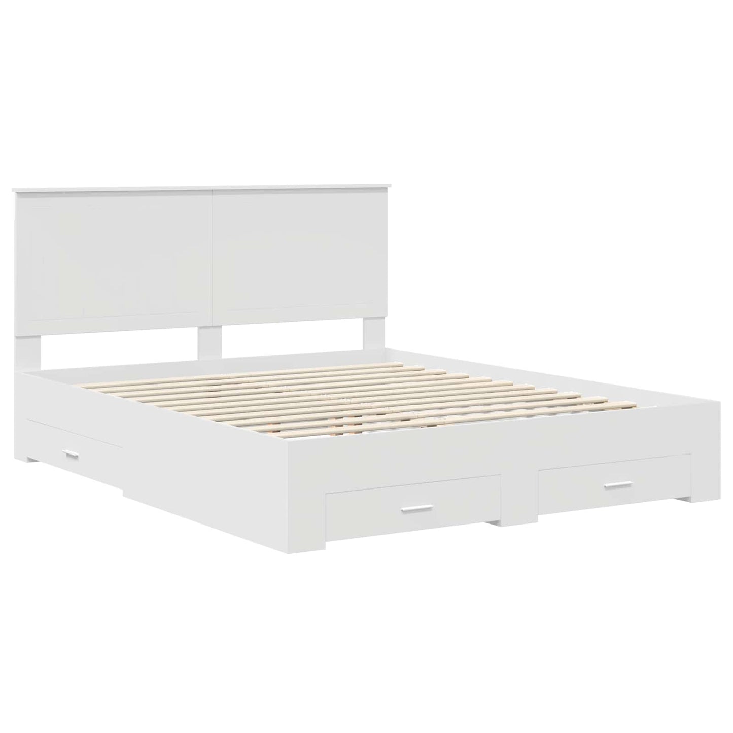 vidaXL Bed Frame with Drawer White 160 x 200 cm Engineered Wood 4