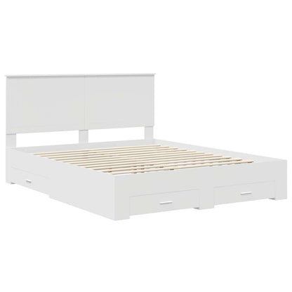 vidaXL Bed Frame with Drawer White 160 x 200 cm Engineered Wood 4