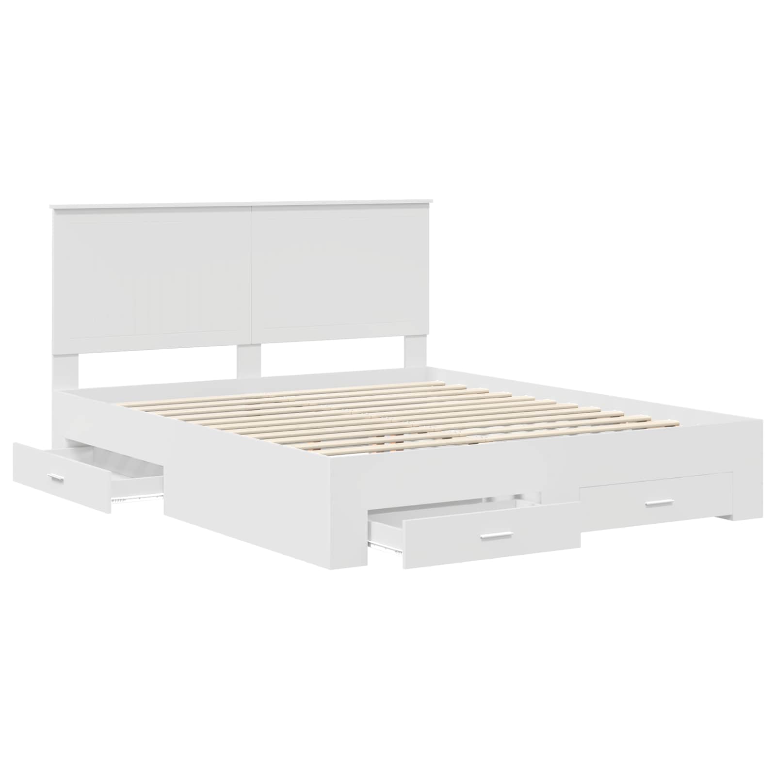 vidaXL Bed Frame with Drawer White 160 x 200 cm Engineered Wood 5