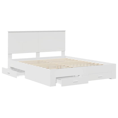 vidaXL Bed Frame with Drawer White 160 x 200 cm Engineered Wood 5