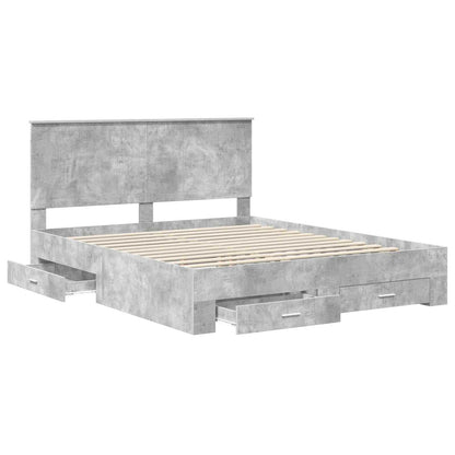 vidaXL Bed Frame Concrete Grey 160 x 200 cm Engineered Wood 5