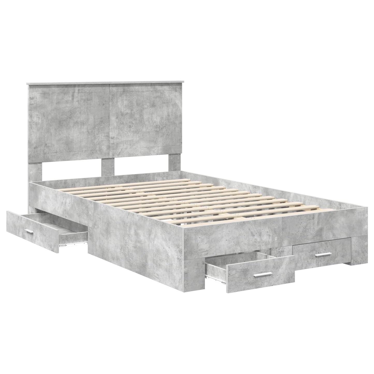 vidaXL Bed Frame Concrete Grey 120 x 200 cm Engineered Wood 5