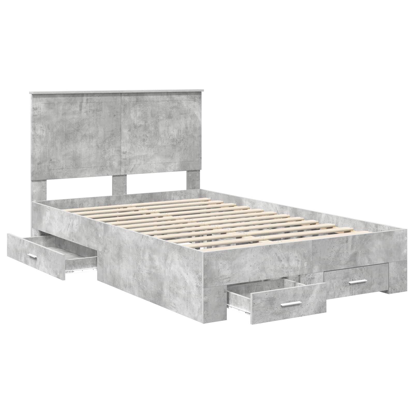 vidaXL Bed Frame Concrete Grey 120 x 200 cm Engineered Wood 5