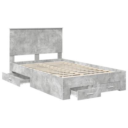 vidaXL Bed Frame Concrete Grey 120 x 200 cm Engineered Wood 5
