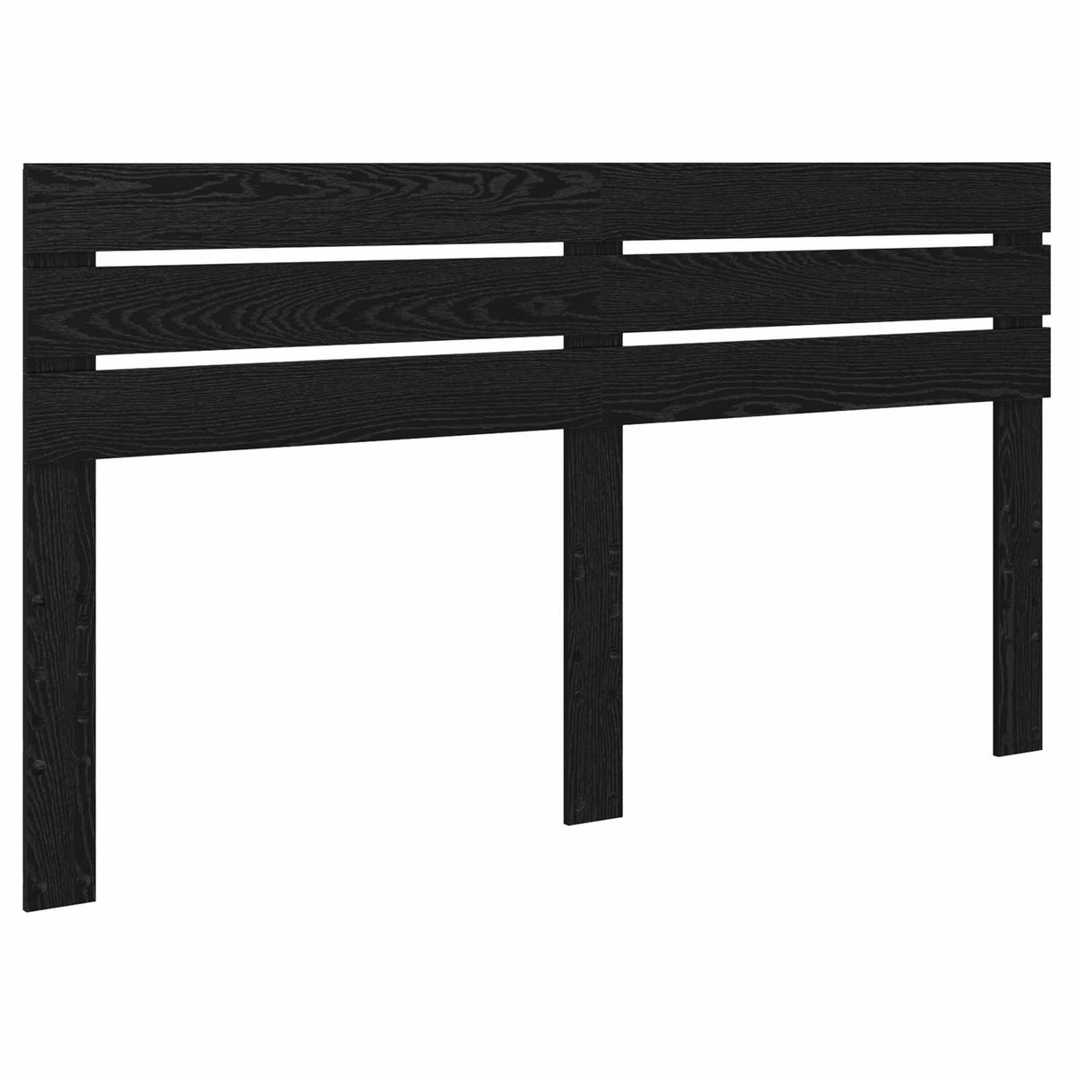 vidaXL Bed Frame with Headboard Black 200 x 200 cm Solid Pine Wood 6