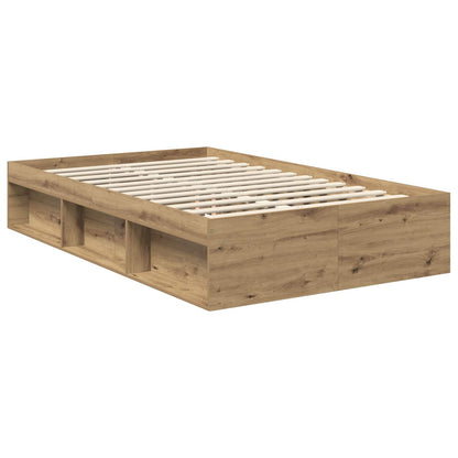 vidaXL Bed Frame Artisian Oak 120 x 200 cm Solid Pine Wood 5