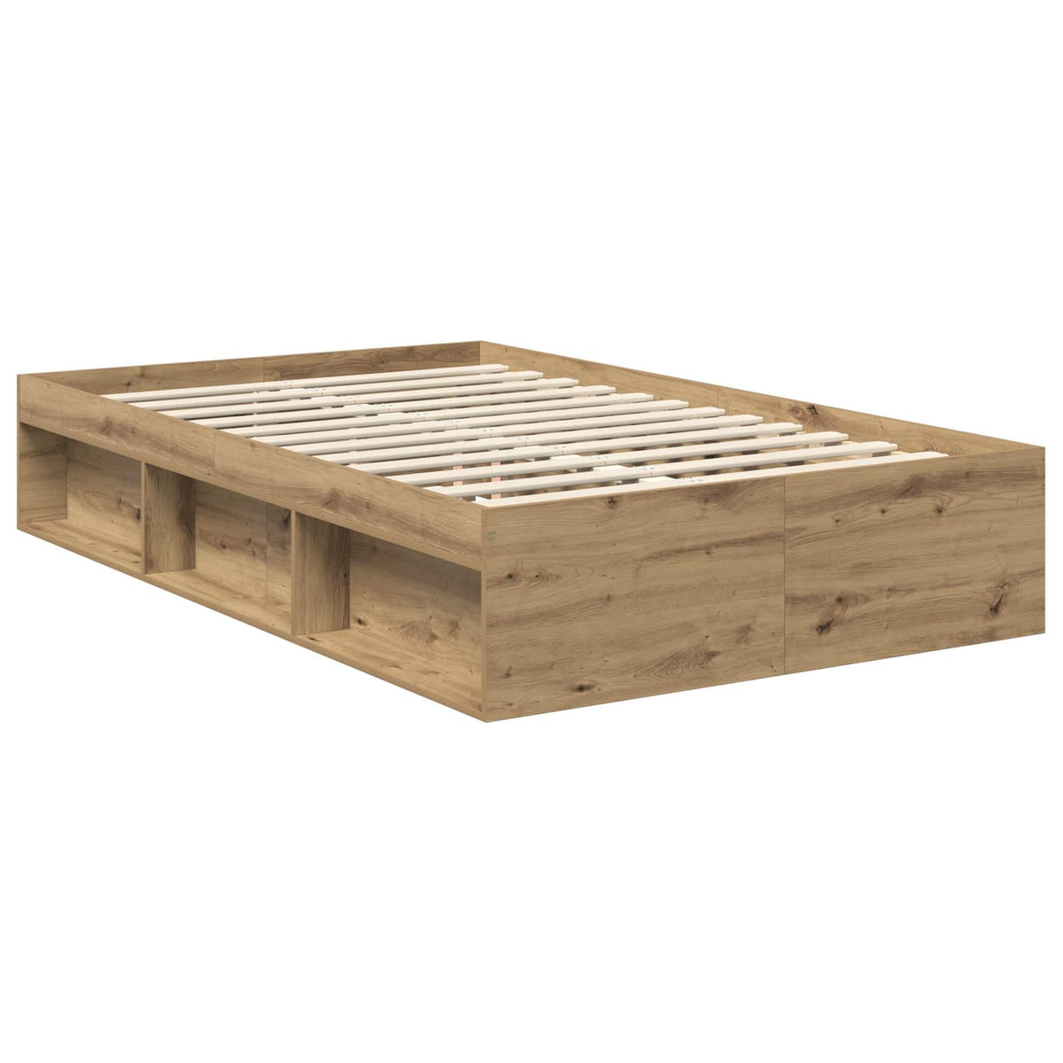 Bed Frame Solid Pine Wood Length 200 cm Artisan Oak 120 cm