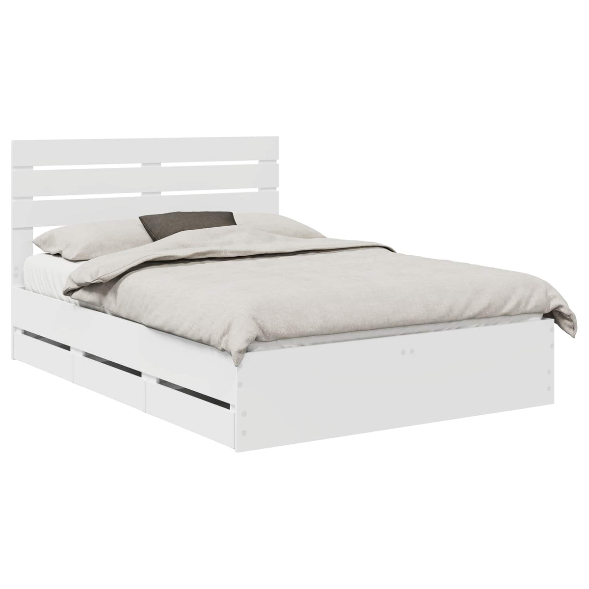 Bed Frame with Drawer Engineer Wood Length 200 cm White 160 cm