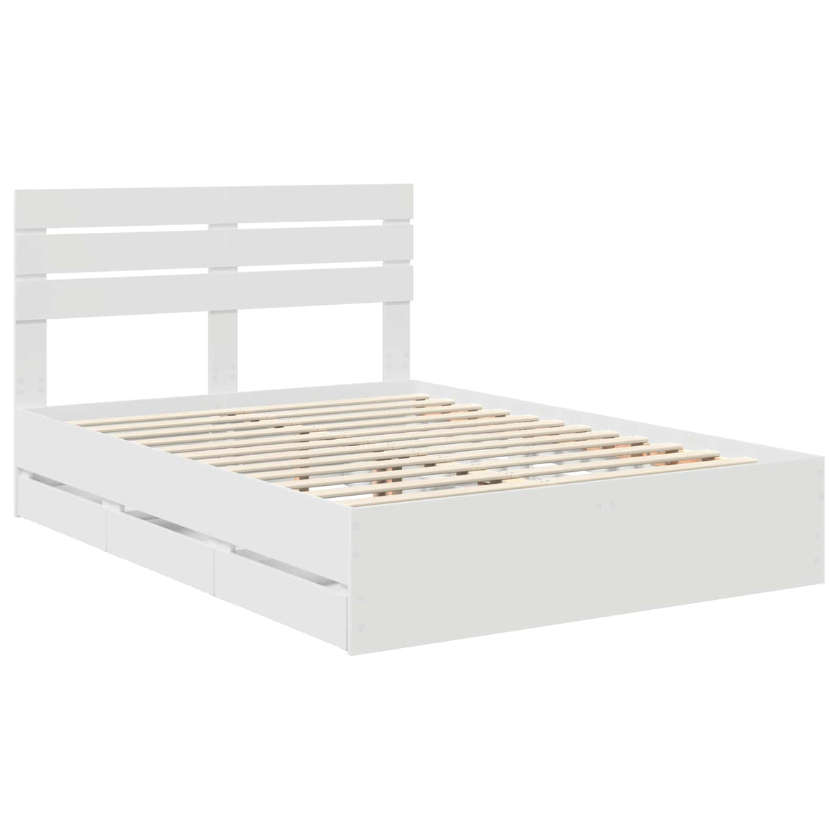 vidaXL Bed Frame with Drawer White 160 x 200 cm Engineer Wood 4