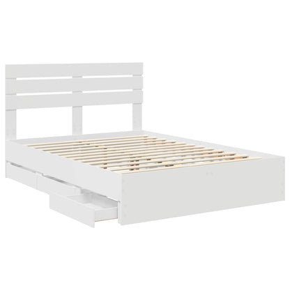 vidaXL Bed Frame with Drawer White 160 x 200 cm Engineer Wood 5