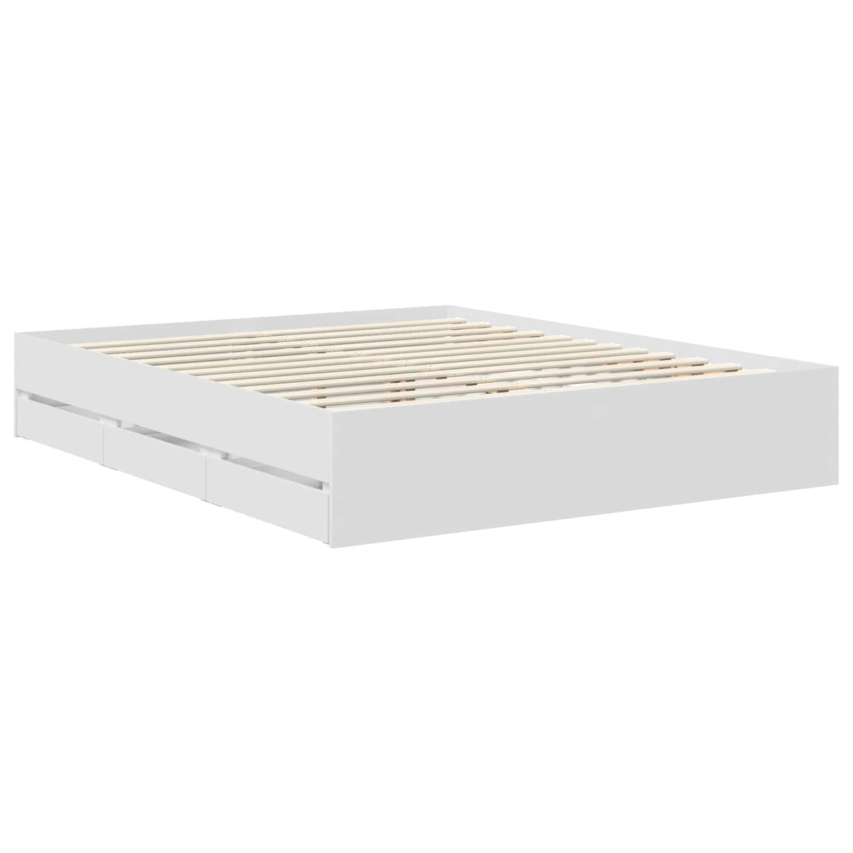 vidaXL Bed Frame with Drawer White 160 x 200 cm Engineer Wood 6