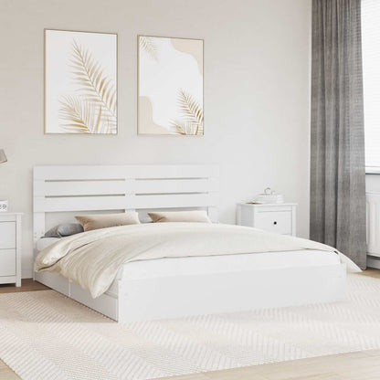 vidaXL Storage Bed with Drawer White 180 x 200 cm Engineered Wood 1
