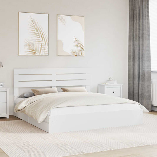 vidaXL Storage Bed with Drawer White 180 x 200 cm Engineered Wood 1