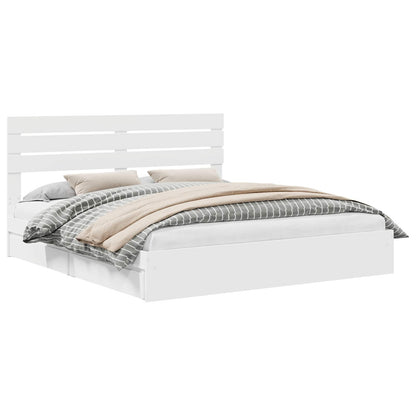 vidaXL Storage Bed with Drawer White 180 x 200 cm Engineered Wood 2