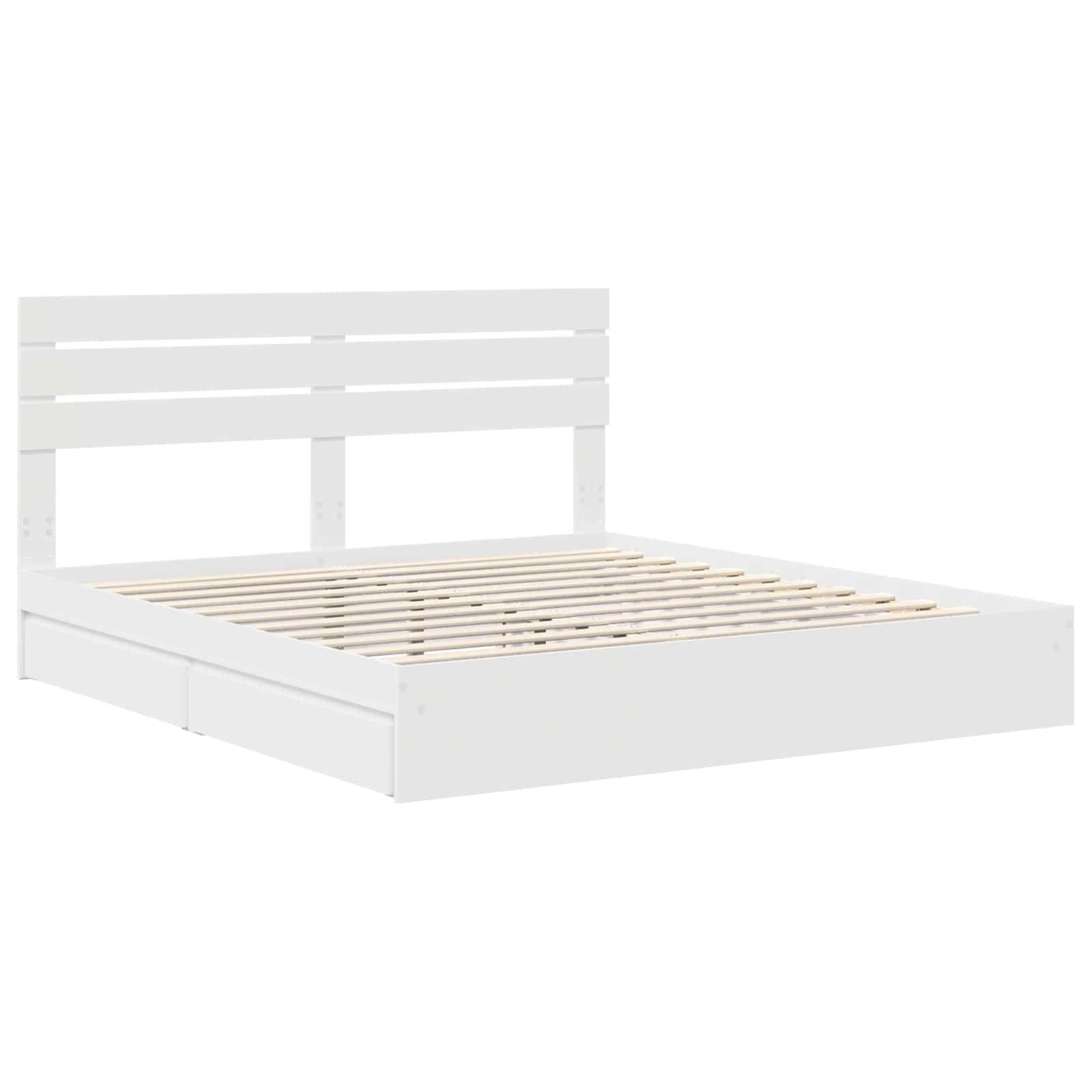 vidaXL Storage Bed with Drawer White 180 x 200 cm Engineered Wood 4