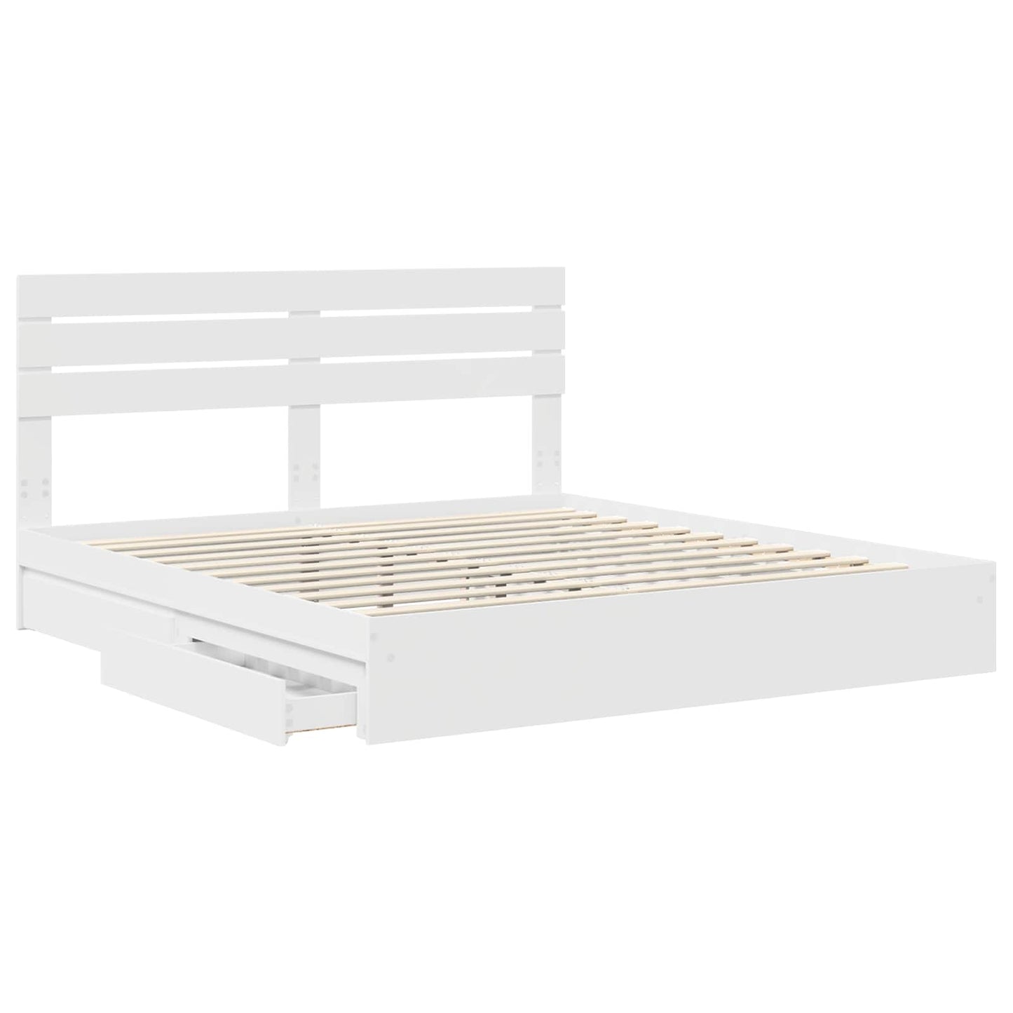 vidaXL Storage Bed with Drawer White 180 x 200 cm Engineered Wood 5