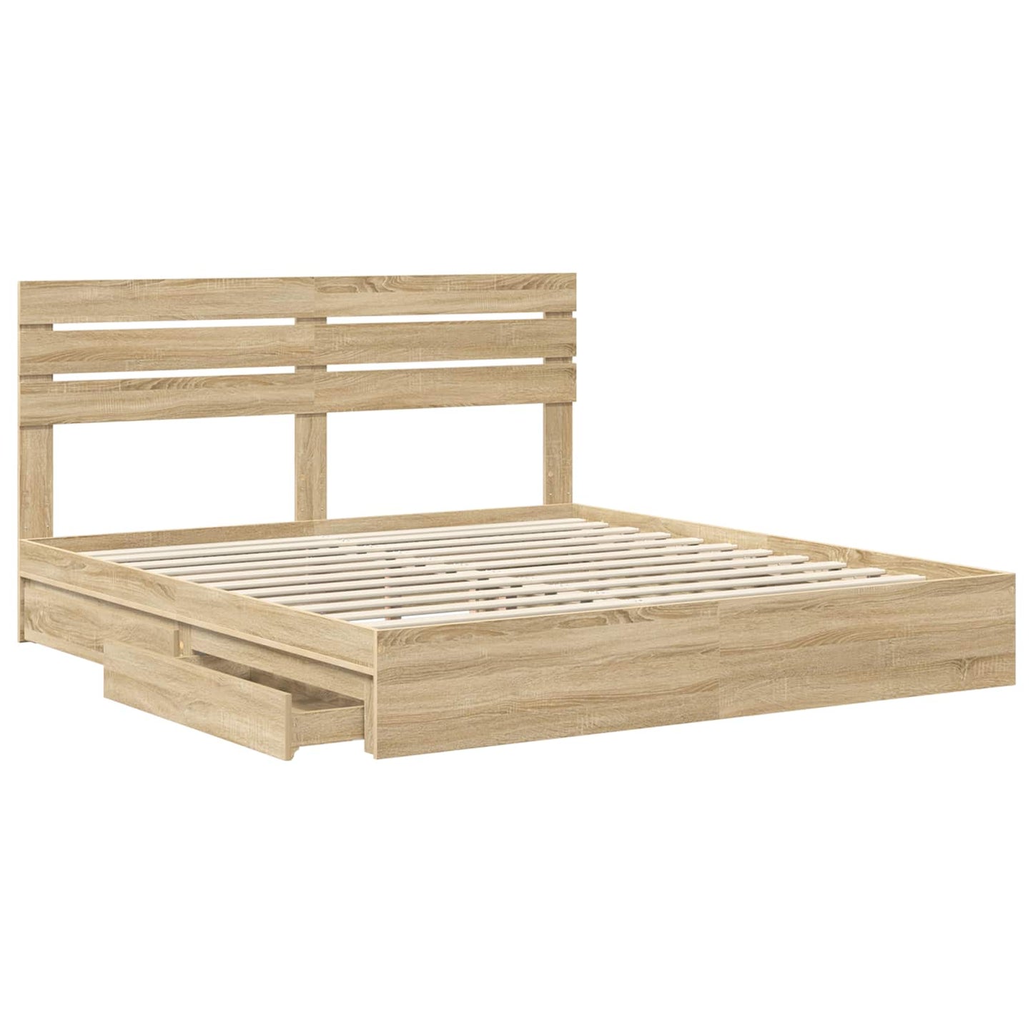 vidaXL Storage Bed with Drawer Sonoma Oak 180 x 200 cm Engineered Wood 5