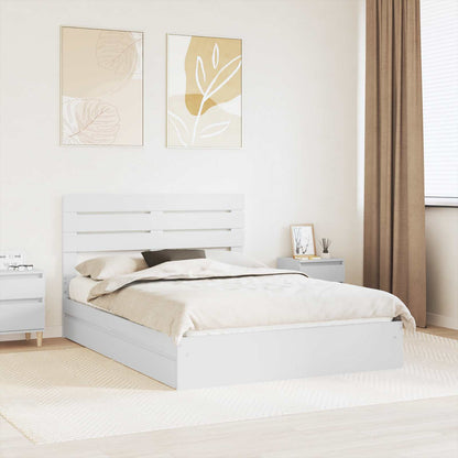 vidaXL Storage Bed with Drawer White 160 x 200 cm Engineered Wood 1