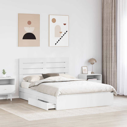 vidaXL Storage Bed with Drawer White 160 x 200 cm Engineered Wood 3