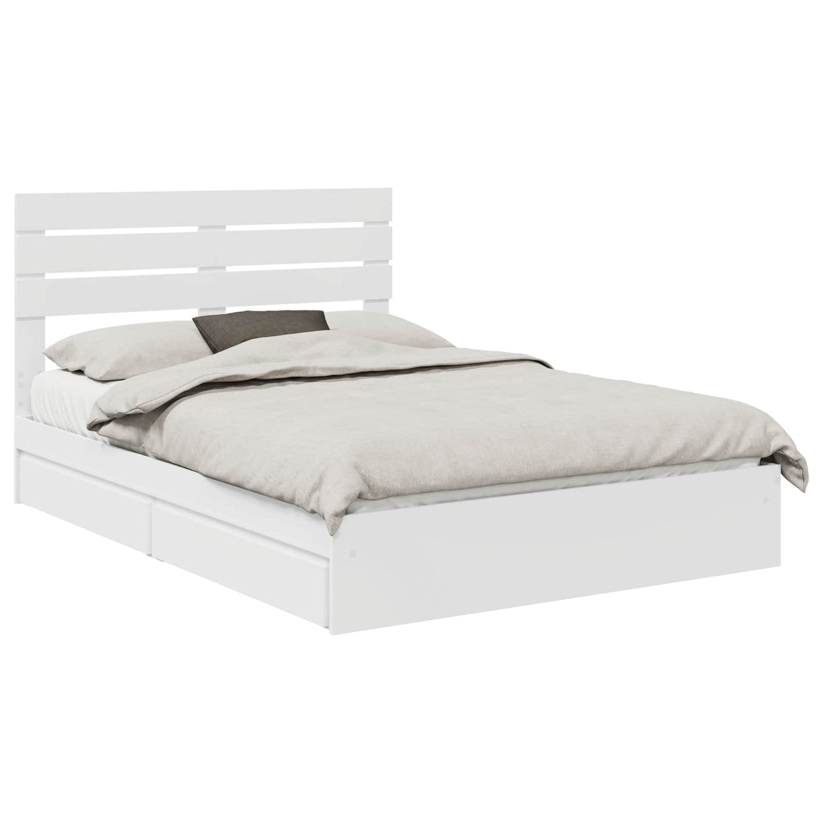 vidaXL Storage Bed with Drawer White 160 x 200 cm Engineered Wood 2
