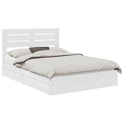 vidaXL Storage Bed with Drawer White 160 x 200 cm Engineered Wood 2