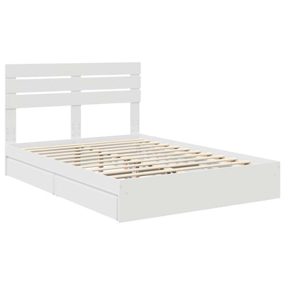 vidaXL Storage Bed with Drawer White 160 x 200 cm Engineered Wood 4